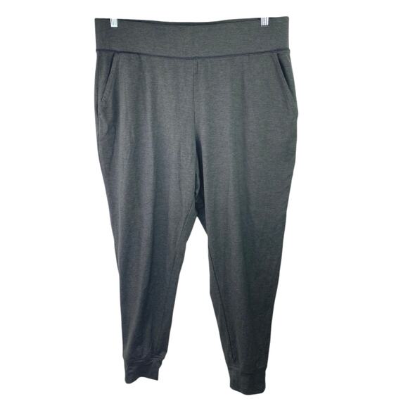 Gap Fit Brushed Tech Jersey Women's Gray Tapered Jogger Sweat Pants Size XL - Picture 2 of 7